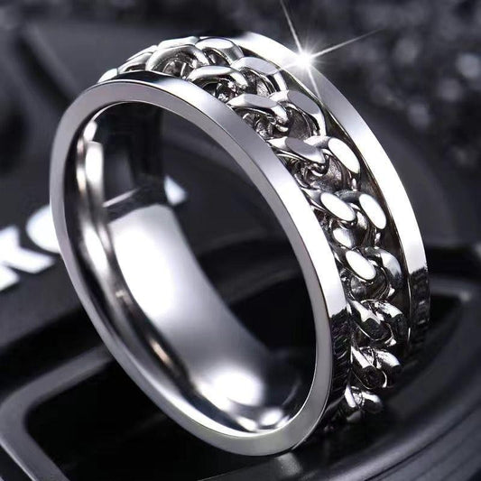 Anillo giratorio Vance Chain | Oro blanco