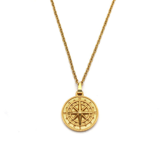 Collar con dije de brújula | Oro