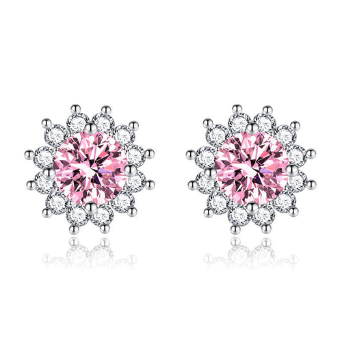Sunlit Muse Earrings Pink | White Gold