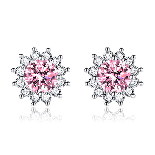 Aretes Sunlit Muse Rosa | Oro blanco