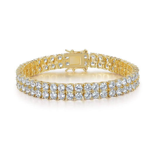 Pulsera de tenis de doble fila | Oro