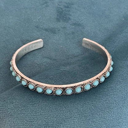 Pulsera Abierta Talisse Turquesa | Oro blanco