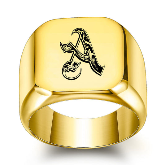 Anillo de inicial Noble clásico | Oro