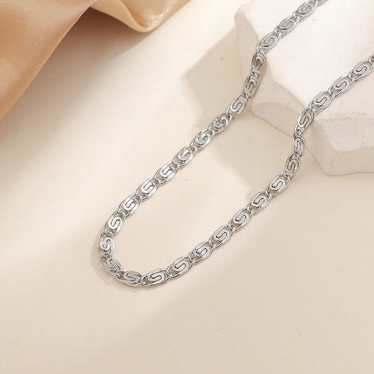 Collar de cadena tejido Nusa | Oro blanco