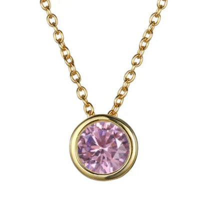 Collar con dije de piedra de nacimiento Lunaria Gemmara | Oro
