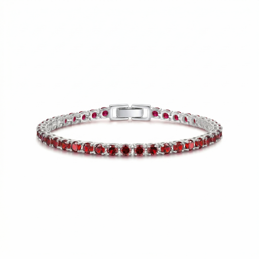 Pulsera de tenis de rubíes | Oro blanco