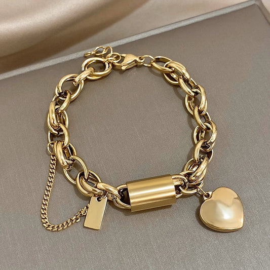 Pulsera Chunky Corazón | Oro