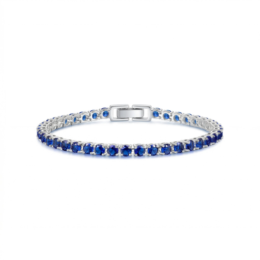 Pulsera de tenis de zafiro | Oro blanco