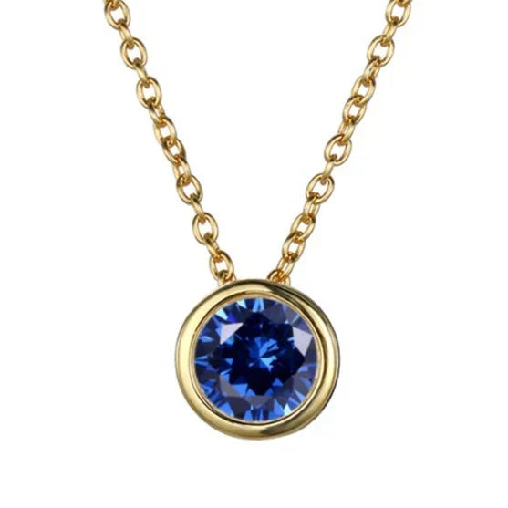 Collar con dije de piedra de nacimiento Lunaria Gemmara | Oro