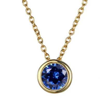 Collar con dije de piedra de nacimiento Lunaria Gemmara | Oro