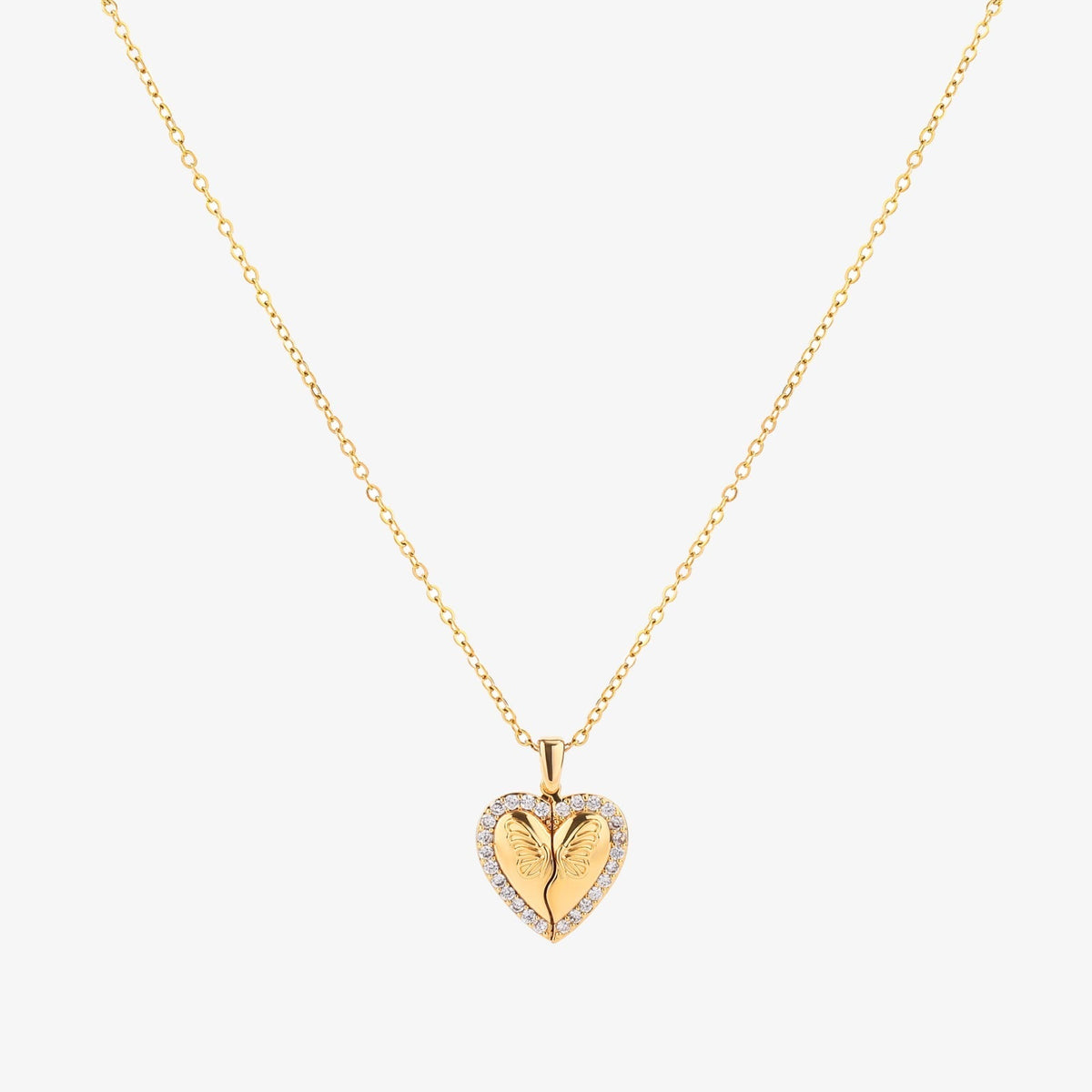 Collar Corazón Mariposa | Oro