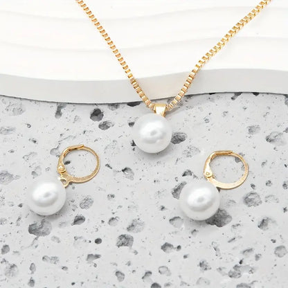 Juego de joyas de perlas Golden Grace | Oro