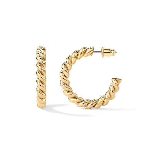 Aretes de aro retorcidos | Oro