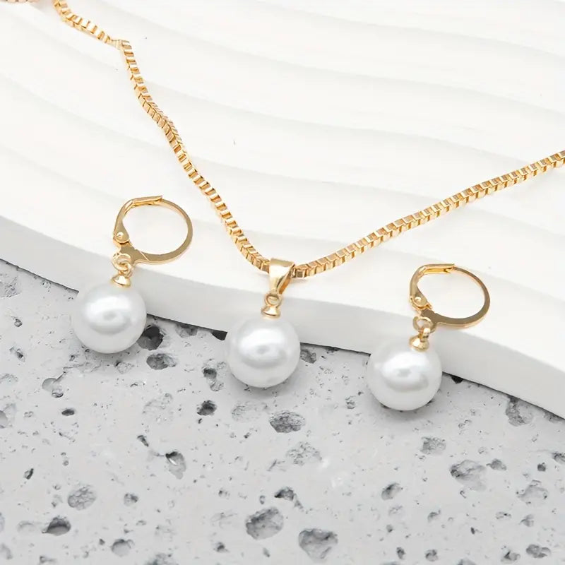 Juego de joyas de perlas Golden Grace | Oro