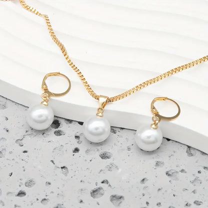 Juego de joyas de perlas Golden Grace | Oro