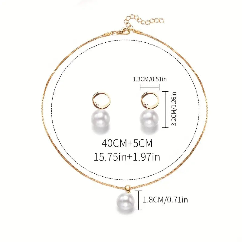 Juego de joyas de perlas Golden Grace | Oro
