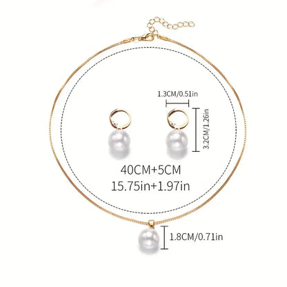Juego de joyas de perlas Golden Grace | Oro
