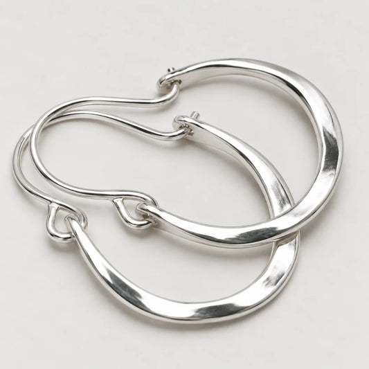 Aretes de aro Halo Lunar | Oro blanco