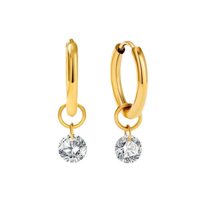 Aretes de aro Larmes de Lune Stone | Oro blanco