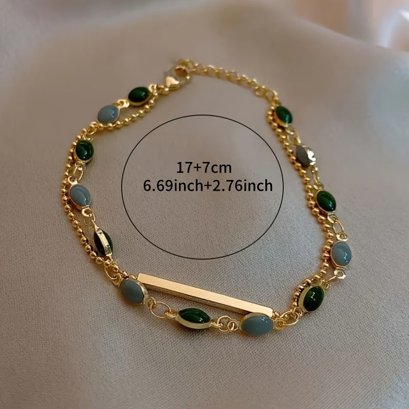 Olivia Moss Duo Bracelet | Gold