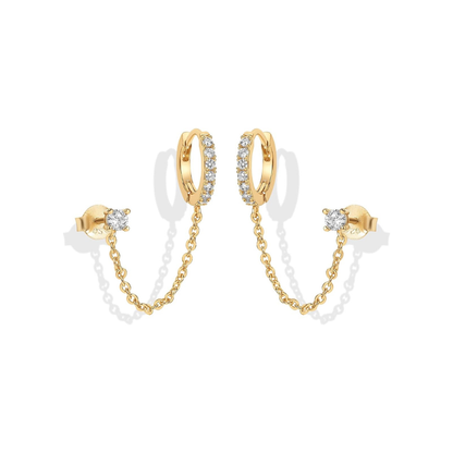 Aretes de cadena Adella | Oro