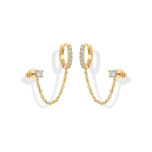 Aretes de cadena Adella | Oro