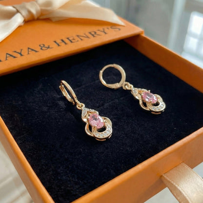 Aretes de lágrima Moonlit Blush | Oro rosa