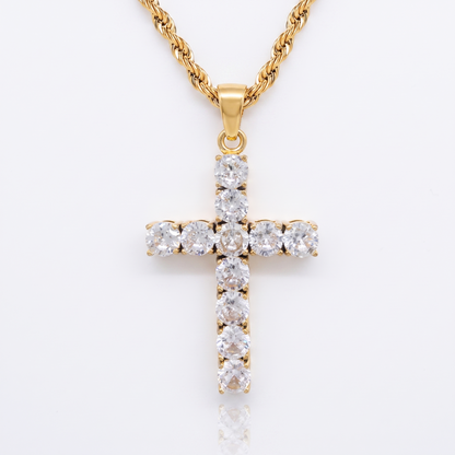 Cross necklace | White Gold
