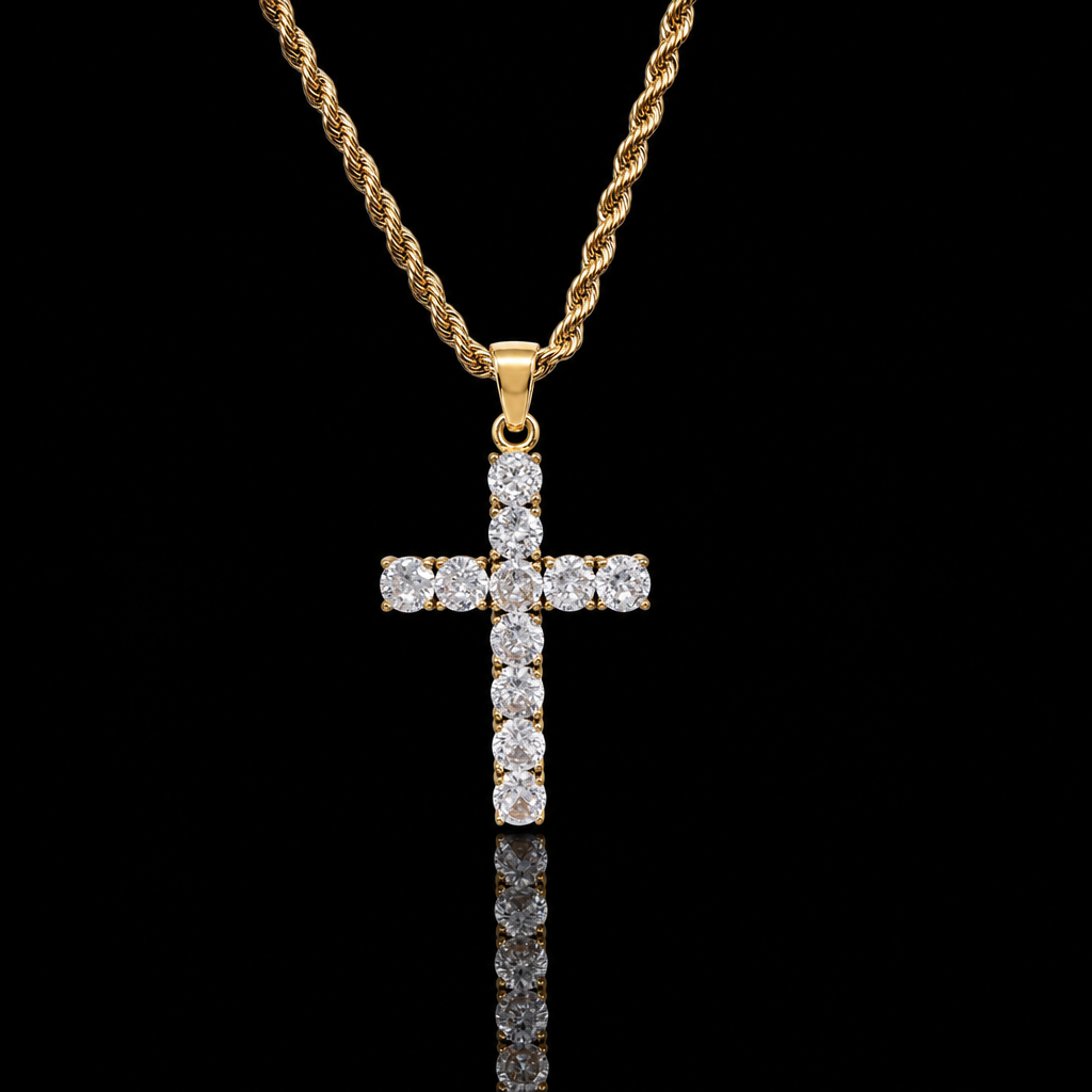 Cross necklace | White Gold