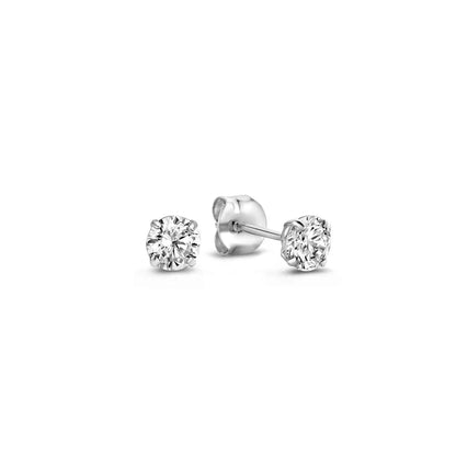 Aretes de botón Larmes de Lune Stone | Oro blanco