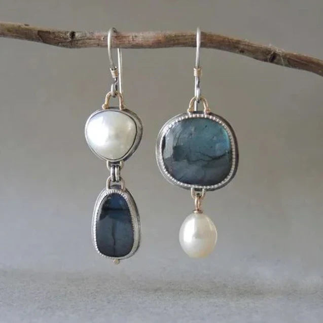 Aretes vintage celestiales | Oro blanco