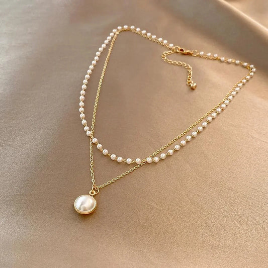 Collar de perlas atemporal | Oro