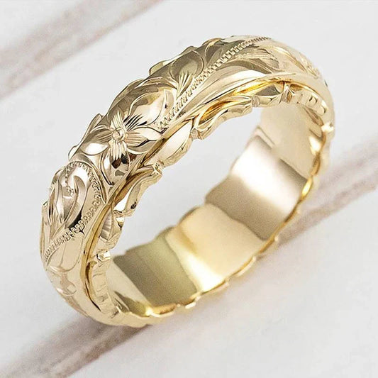 Anillo de flor de oro antiguo - Oro