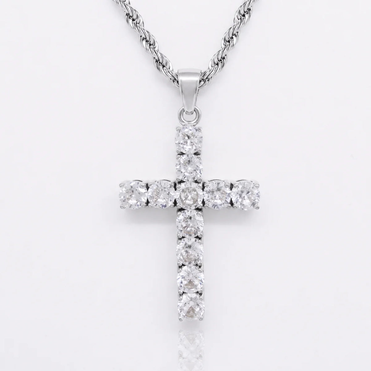 Cross necklace | White Gold
