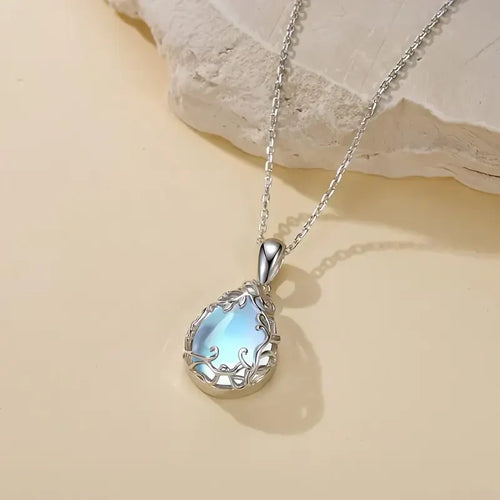 Moonlit Glacier Pendant Necklace | White Gold