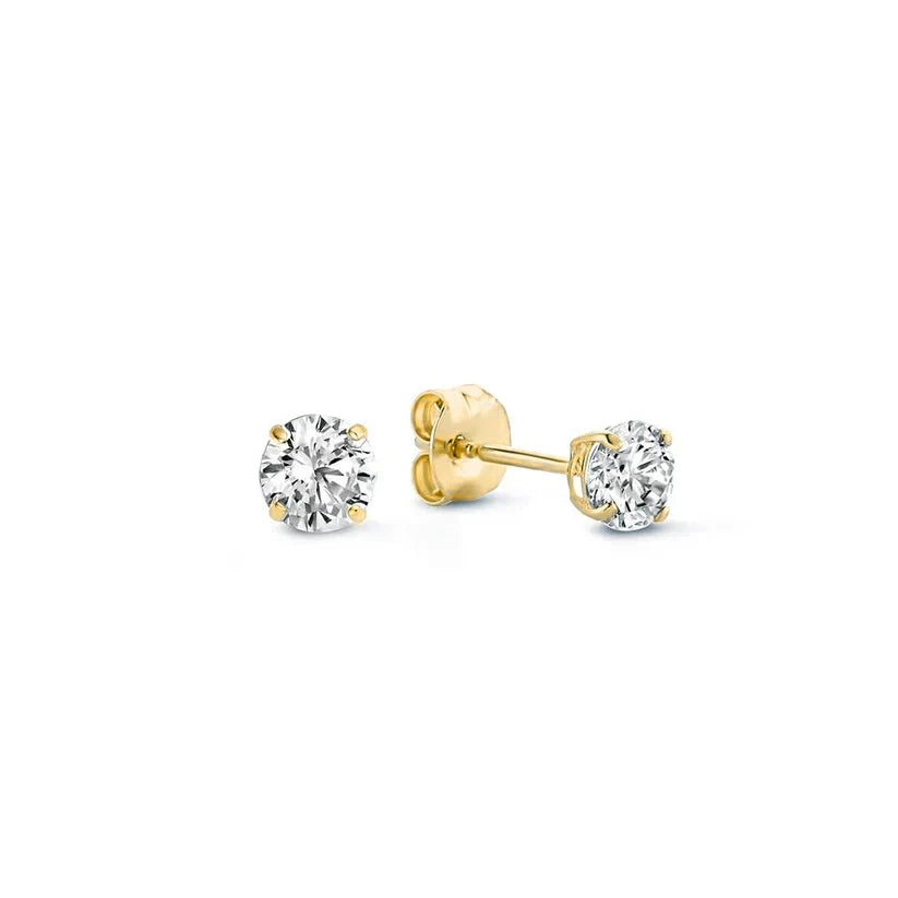 Aretes de botón Larmes de Lune Stone | Oro blanco