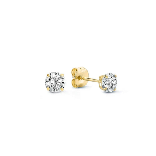 Aretes de botón Larmes de Lune Stone | Oro