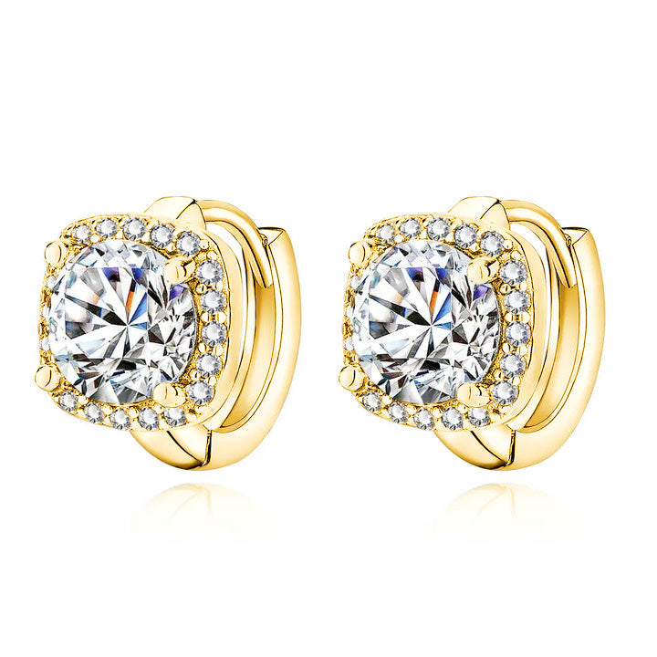 Aretes cuadrados Nadine | Oro blanco